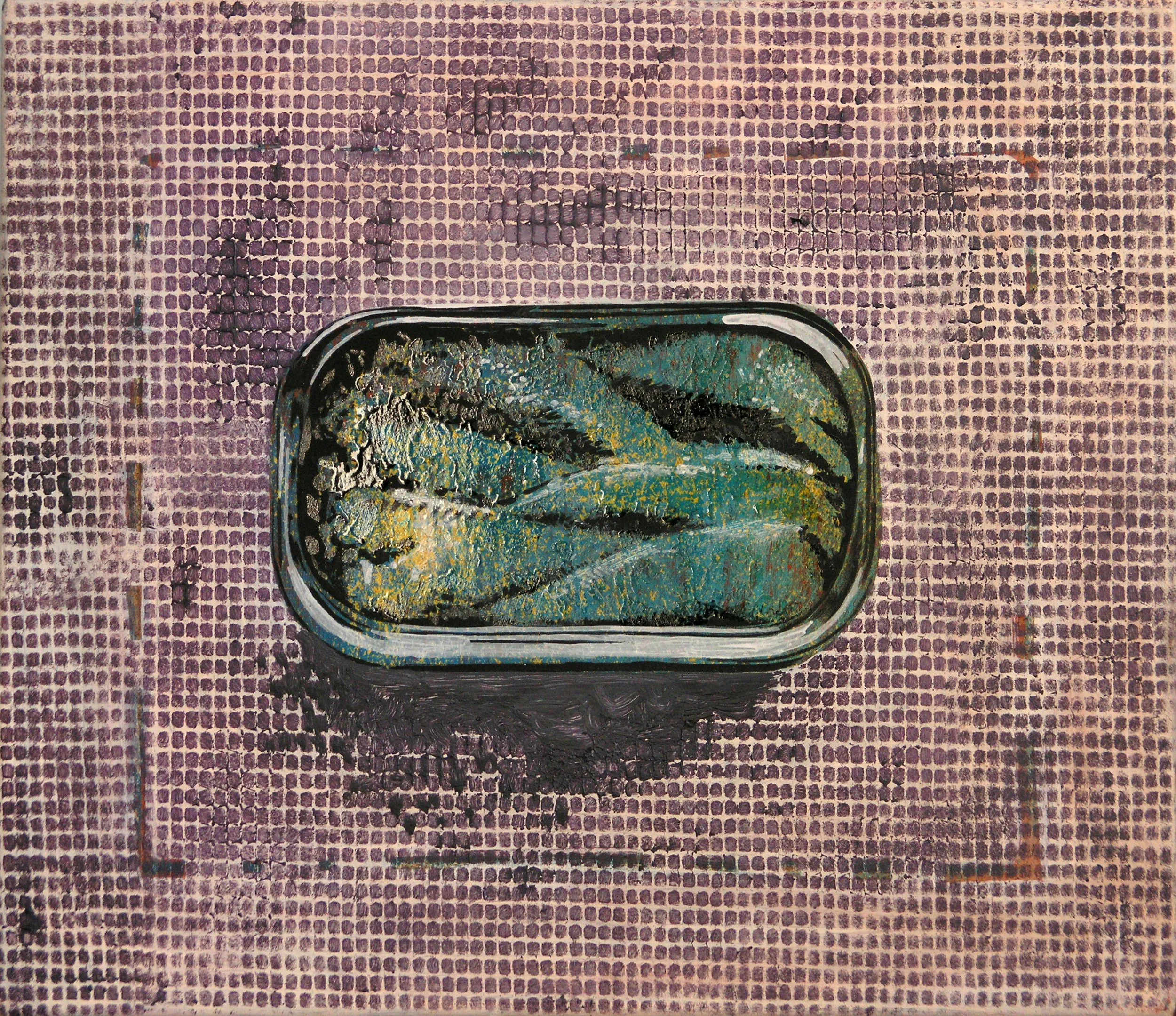oil painting on canvas by Vivid Crimes, titled Sardines from painting series Menu