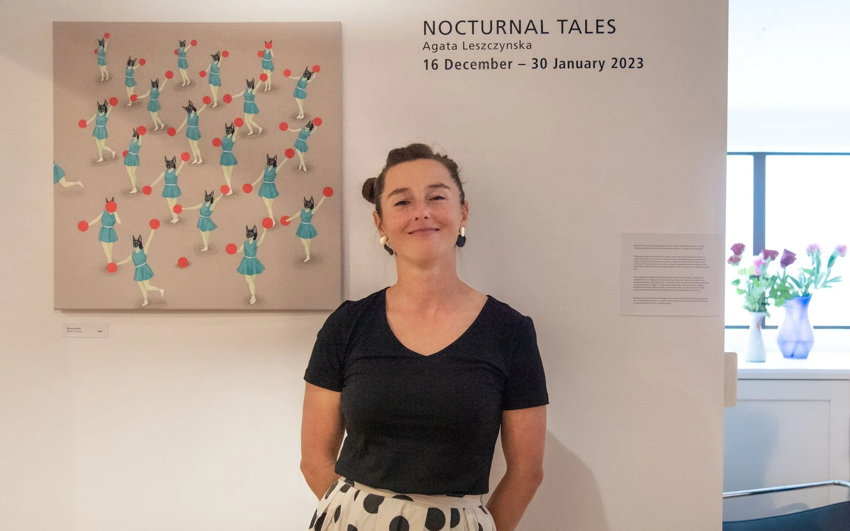 Individual art exhibition Nocturnal Tales by Agata Leszczynska aka Vivid Crimes in January 2023 in Waiheke Art Gallery, Waiheke Island, Aotearoa New Zealand 