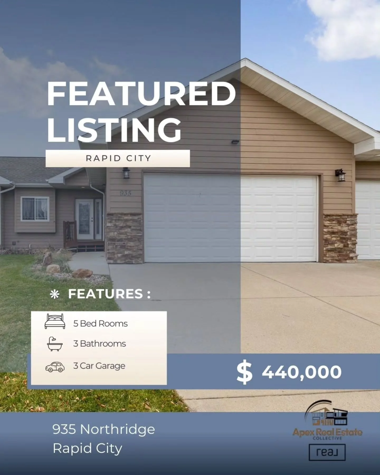 Rapid City friends&hellip; this one is going to hurt when it&rsquo;s gone. 😭🏡

5 beds | 3 baths | 3-car garage | $440,000 🔥

Yes, you read that right.

A legit 5-bedroom with an oversized 3-car garage, updated kitchen, huge deck, and it actually s