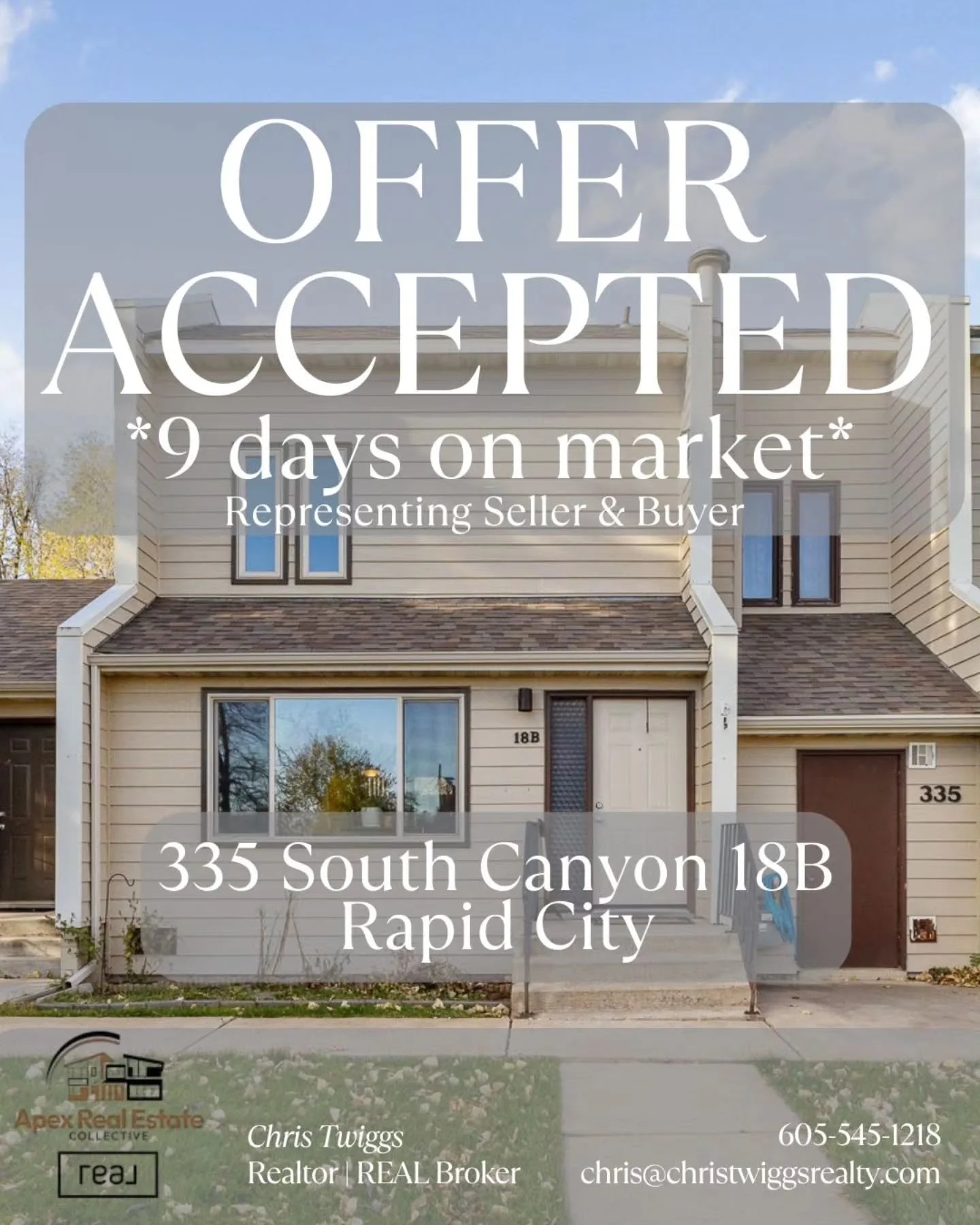🏡💥 ANOTHER ONE UNDER CONTRACT! 💥🏡

335 South Canyon 18B, Rapid City &ndash; Offer Accepted in JUST 9 DAYS! 🔥

In this market, that kind of speed only happens when the home is priced right, marketed aggressively, and presented perfectly. 

Proud 