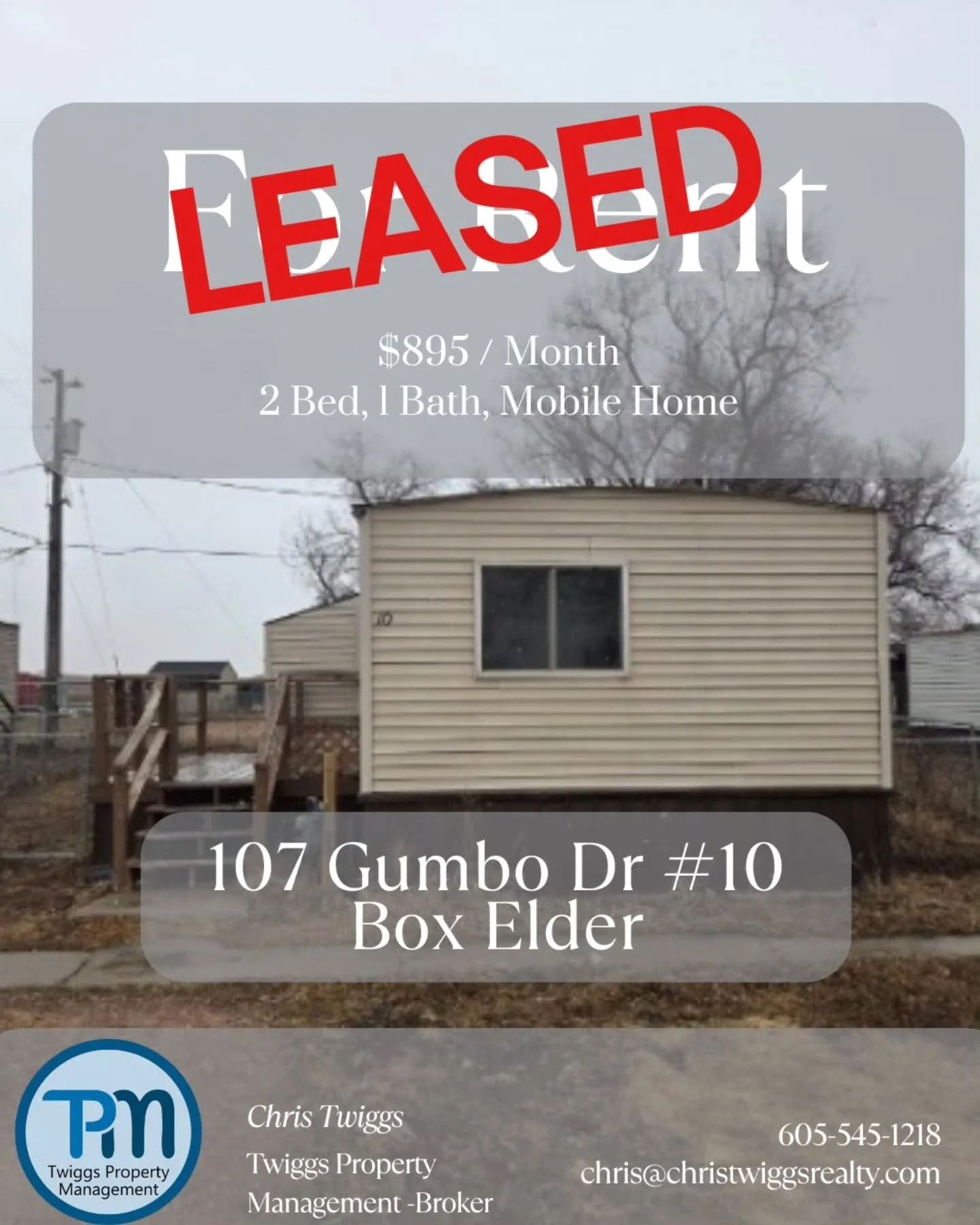 Congratulations to the new tenants! 🎉 

This cozy 2 Bed, 1 Bath mobile home at 107 Gumbo Dr #10 in Box Elder is officially off the market at $895/month. Thanks to everyone who inquired &ndash; we love seeing great homes find great people! 🏡✨

Looki