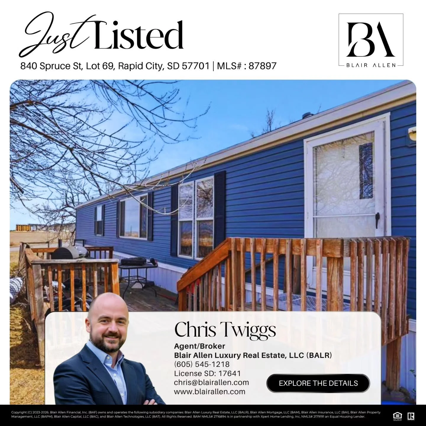 Just Listed in Rapid City! 🏡✨

Welcome to this well-maintained 1999 manufactured home at 840 Spruce St, Lot 69, a practical and comfortable choice for affordable single-level living in a convenient Black Hills location!

This solid single-wide offer