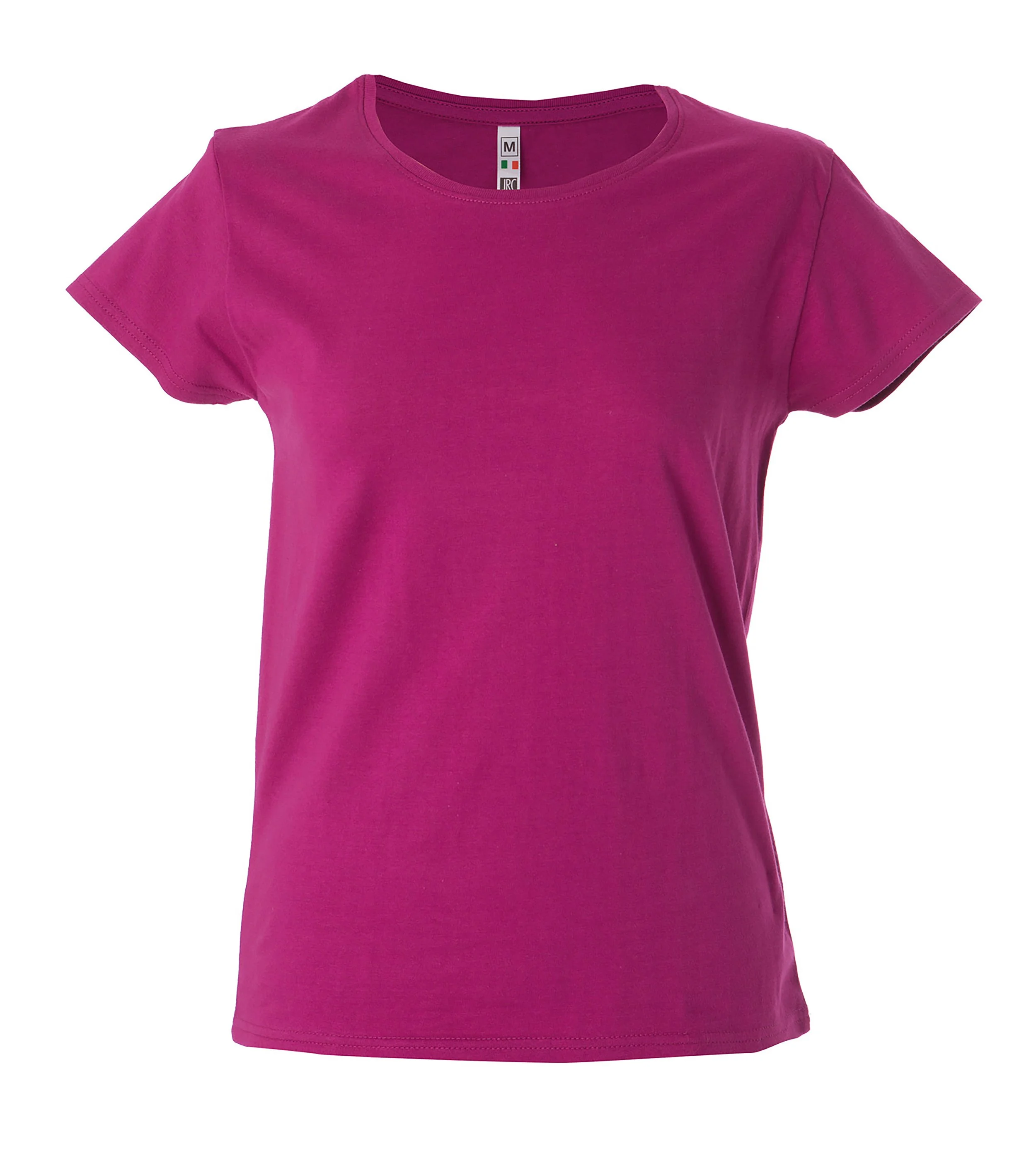 Pink short-sleeve T-shirt on a plain white background.