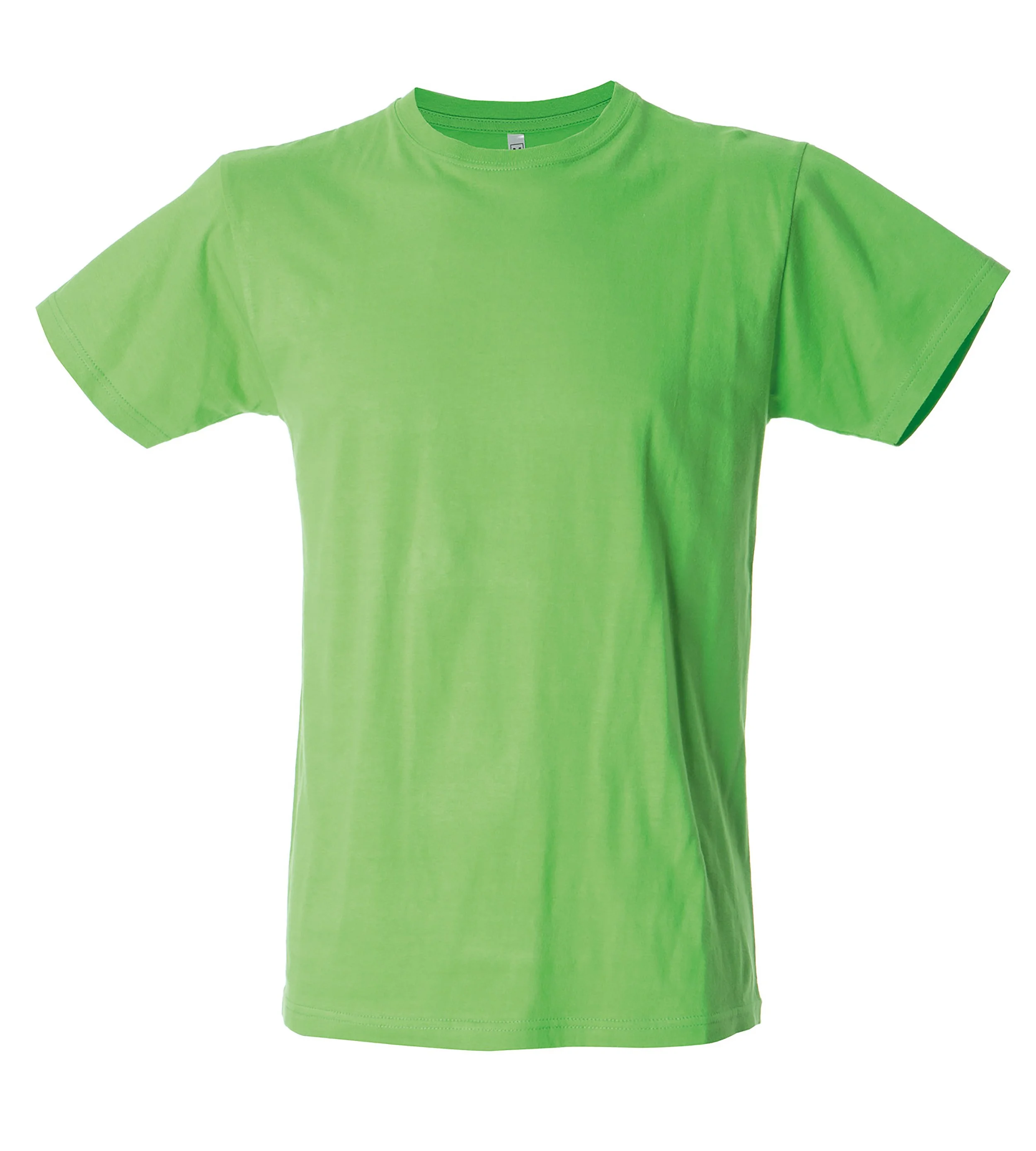Bright green tie-dye T-shirt with short sleeves and crew neck.