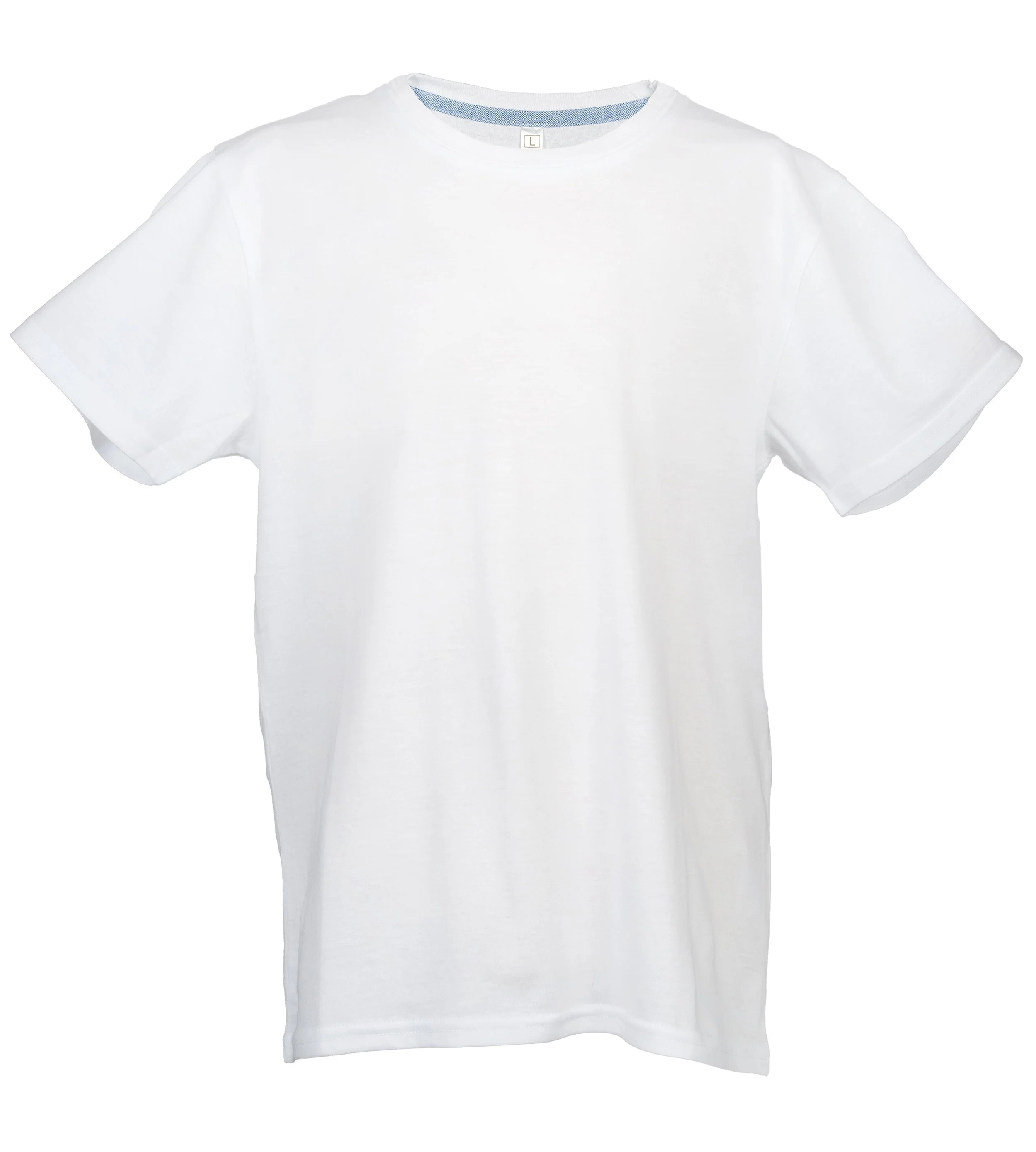 White short-sleeve T-shirt against a plain background.