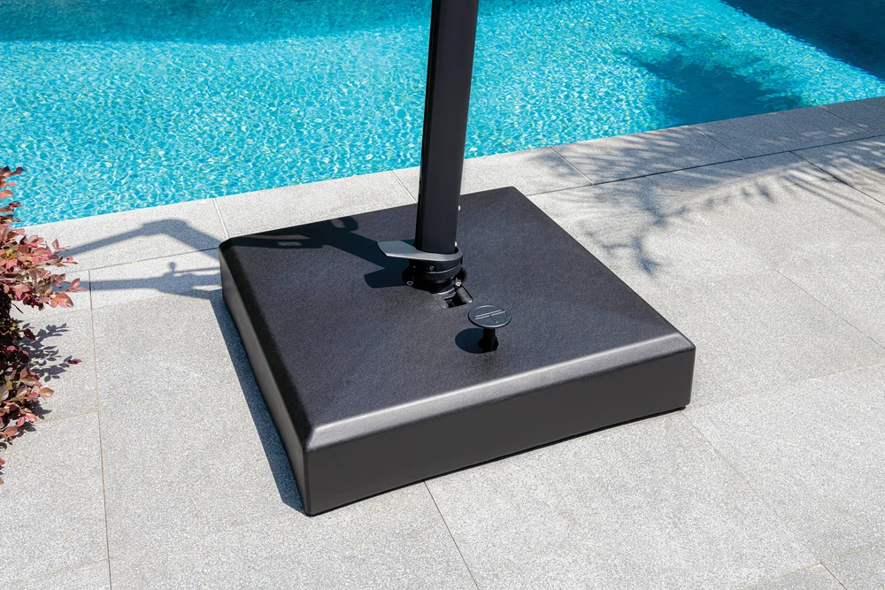 garden treasures black patio umbrella base 120 lbs. Steel Square Rolling Anchor your umbrella in style with this beautiful weather resistant Cast Aluminum Garden Umbrella Base that features an iron core and dual Treasure Garden 810 Auto Tilt