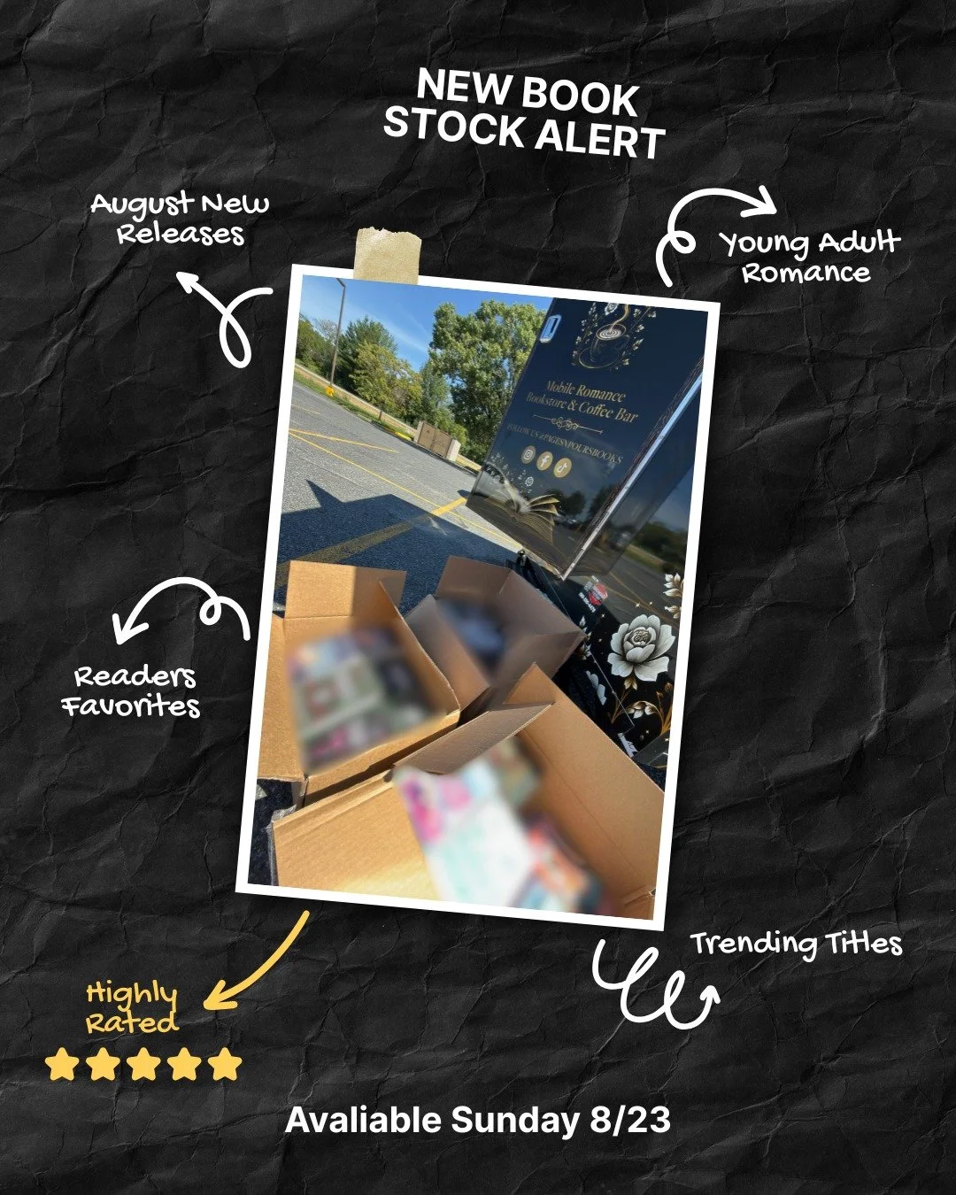 📚 NEW STOCK ALERT! 📚

The boxes have arrived and they are FULL of new reads! 👀🖤

✨ August New Releases
💕 Young Adult Romance
⭐ Highly Rated Favorites
🔥 Trending Titles
&hellip;and so much more!

Our newest books will be available TOMORROW &mdas