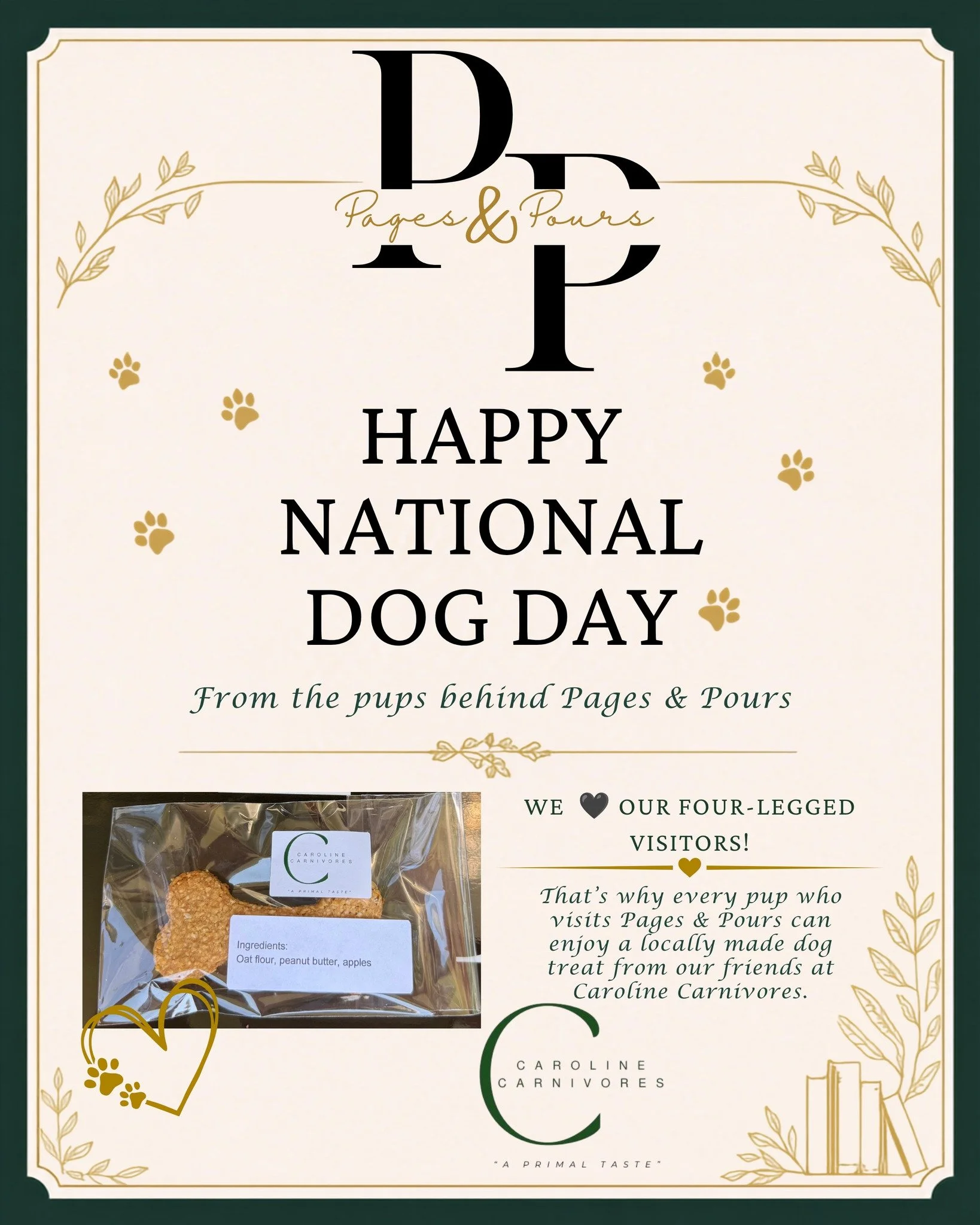 Happy National Dog Day from the pups behind Pages &amp; Pours! 🐾🖤

Of course, we couldn&rsquo;t let today pass without introducing the four-legged members of our little Pages &amp; Pours family &mdash; Freyja, Scooby &amp; Whiskey!

🐾 Scooby &mdas