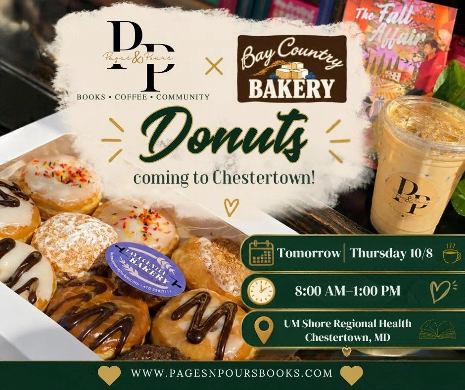 Chestertown&hellip; we&rsquo;re bringing the donuts! 🍩☕📚

After such a fun response to The Bay Country Bakery &amp; Cafe, we decided Chestertown needed in on the fun too! 🤎

Tomorrow, we&rsquo;ll have an assortment of Bay Country Bakery donuts abo