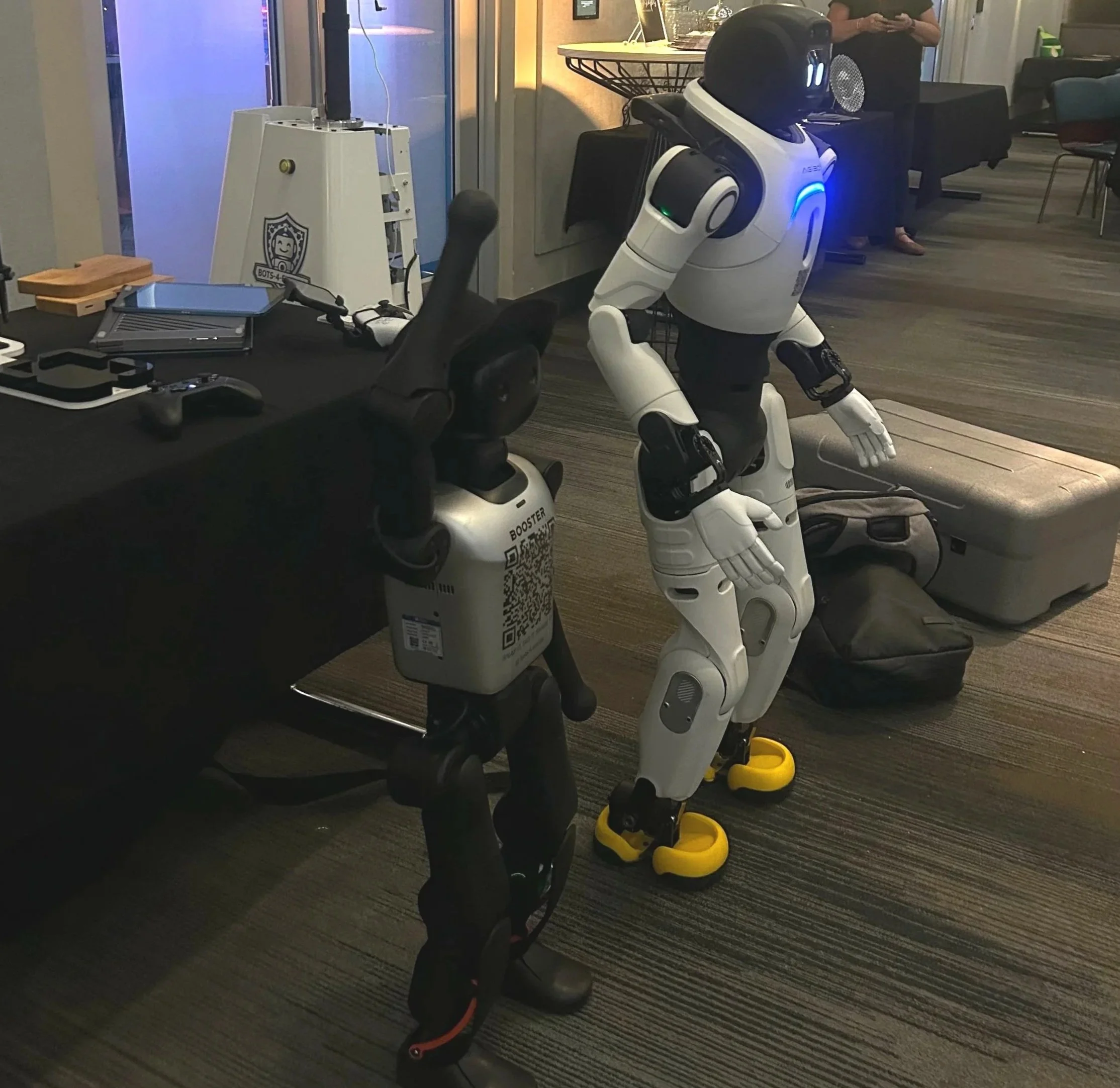 SelfieBot and Robodog fully branded with corporate logo
