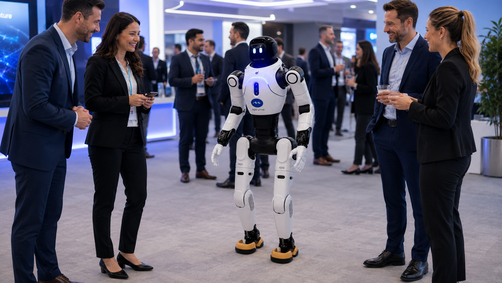 Agibot X2 Ultra Humanoid entertaining at a corporate event 