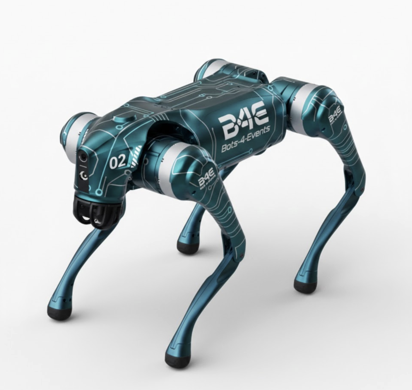 Robo Dog wrapped in Bots-4-Events Logo