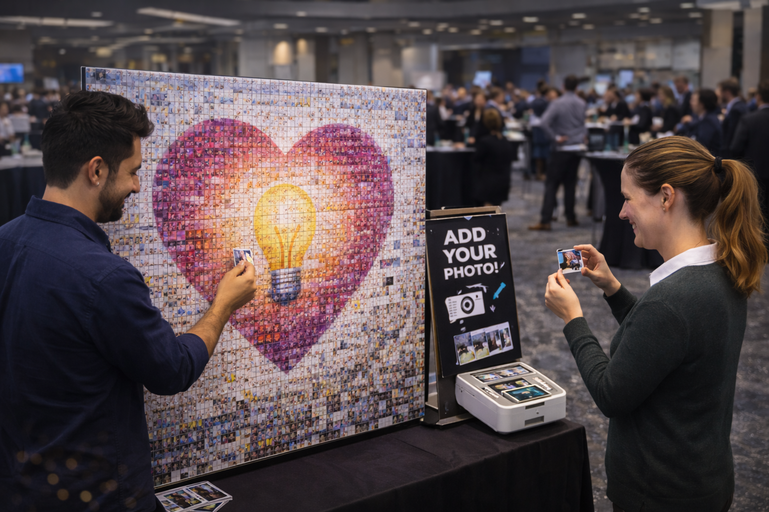 Photo Mosaic displayed at a corporate event