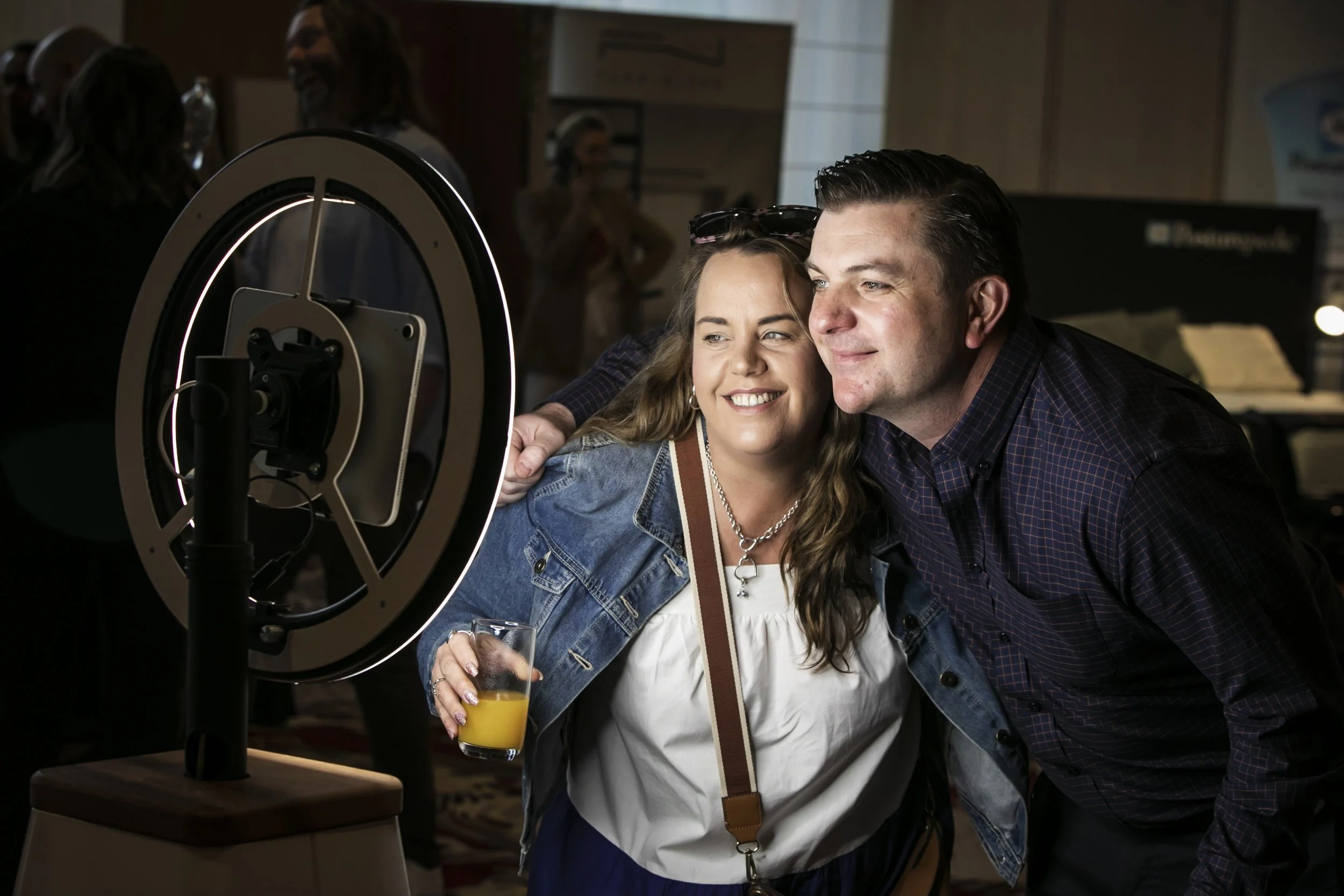 SelfiBot taking a picture at a corporate event