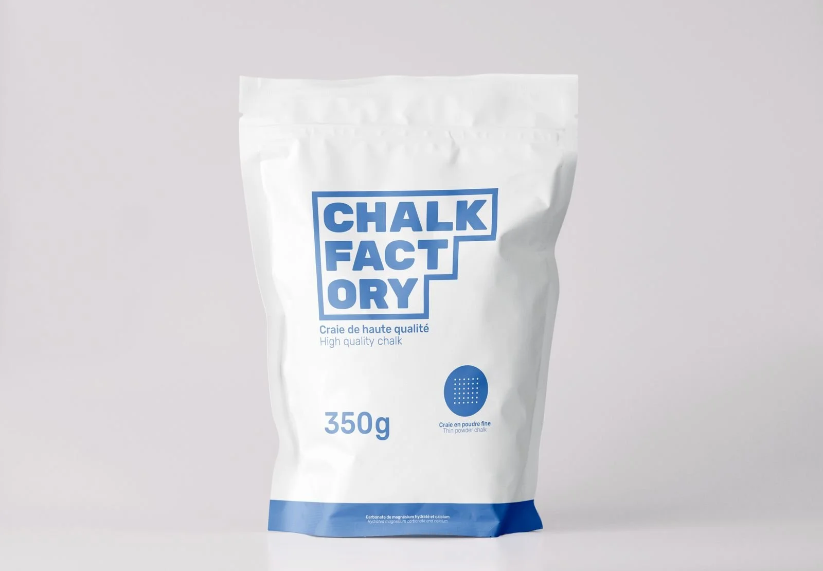Sachet de magnésie en poudre fine Chalk Factory 350 g / Chalk Factory fine chalk powder 350 g bag, best chalk from Canada