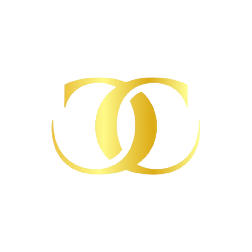 A stylized gold intertwined 'C' and 'C' logo on a black background. It is the Chateau Celebrant logo