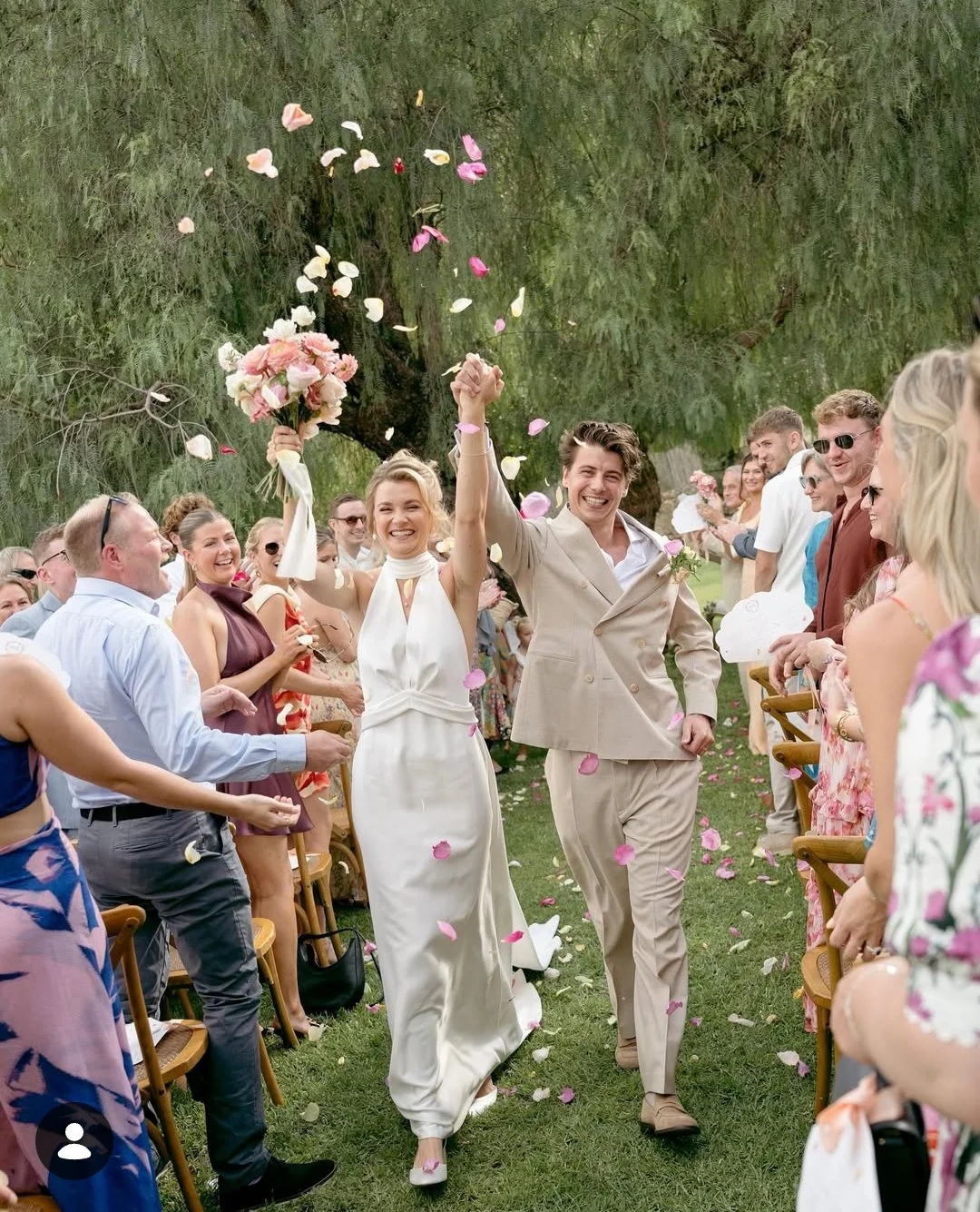 Happy couple getting married in Mallorca by Laura the Chateau Celebrant