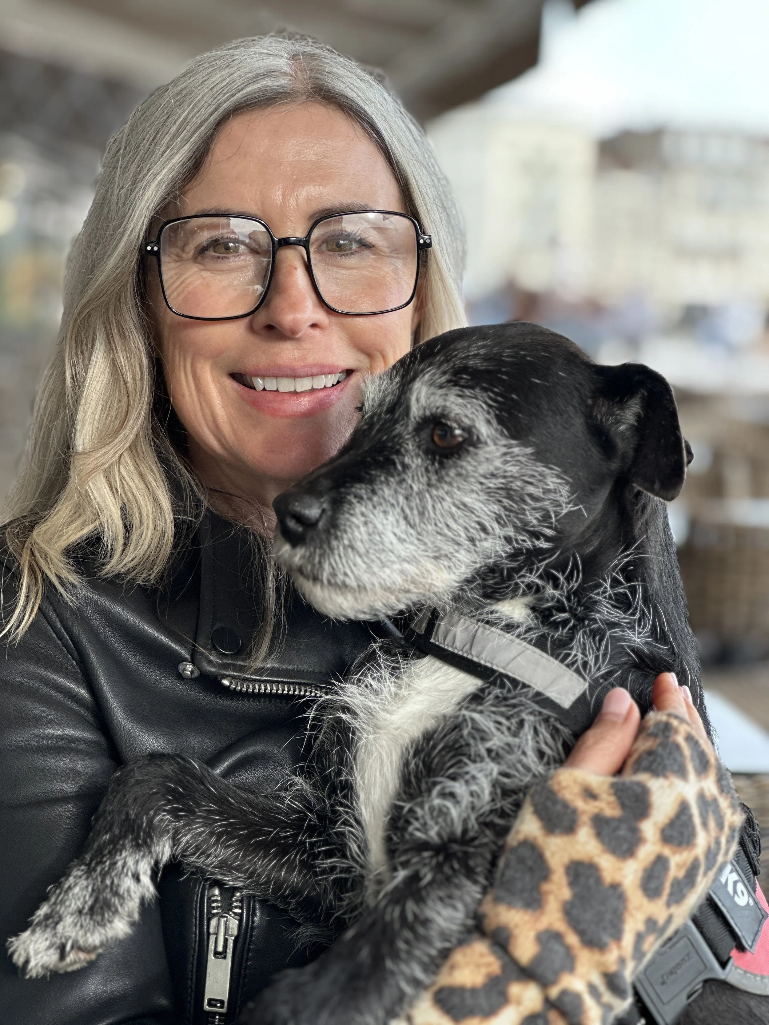 Laura the Chateau celebrant and her dog pepper.