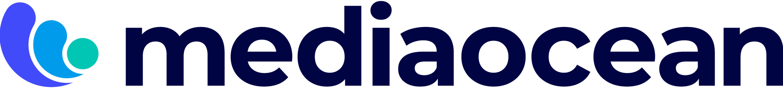 Logo with a stylized blue and teal wave design followed by the word 'medicacen' in dark blue letters.