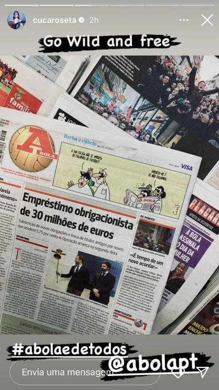 A collection of newspapers and magazines, including a headline about a 30 million euro bond loan, with illustrations and advertisements, and the text 'Go Wild and Free' at the top.