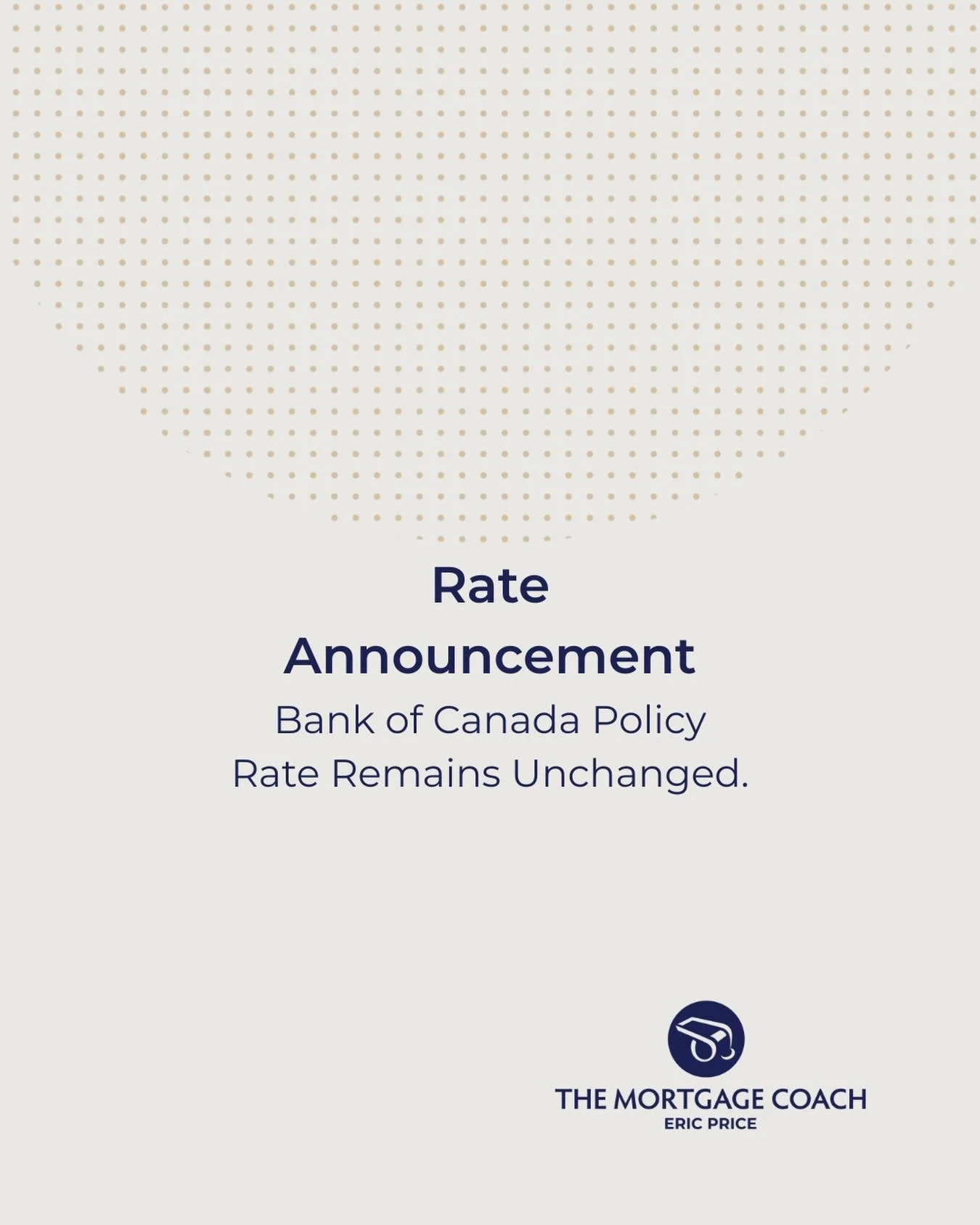 No change from the Bank of Canada today - policy rates are holding steady.

For those with variable-rate mortgages, this means no change to your payments following today&rsquo;s announcement.

If you&rsquo;ve been waiting for the &ldquo;right time,&r
