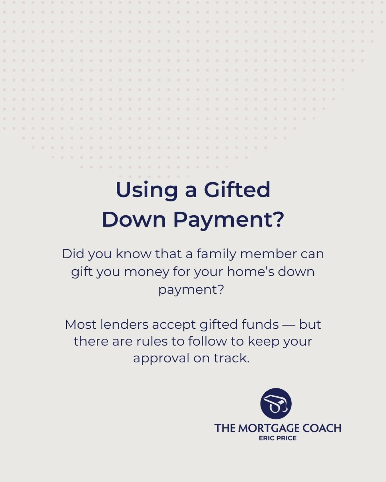 🏡 Getting help with your down payment from a loved one? That&rsquo;s called a gifted down payment &mdash; and yes, lenders allow it!

Here&rsquo;s what you need to know before closing day:

✅ A signed gift letter confirming the funds are a true gift