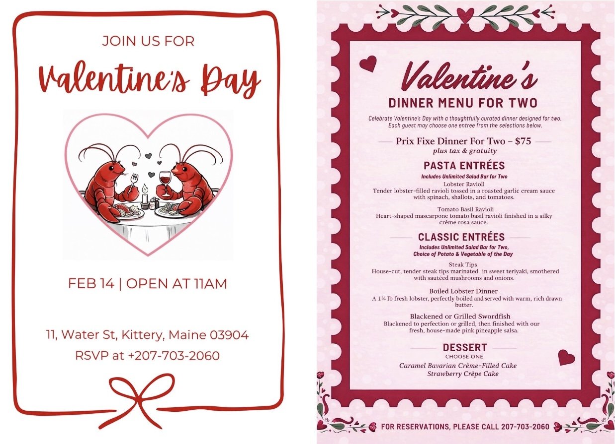 Valentine's Day Prix Fixe Special