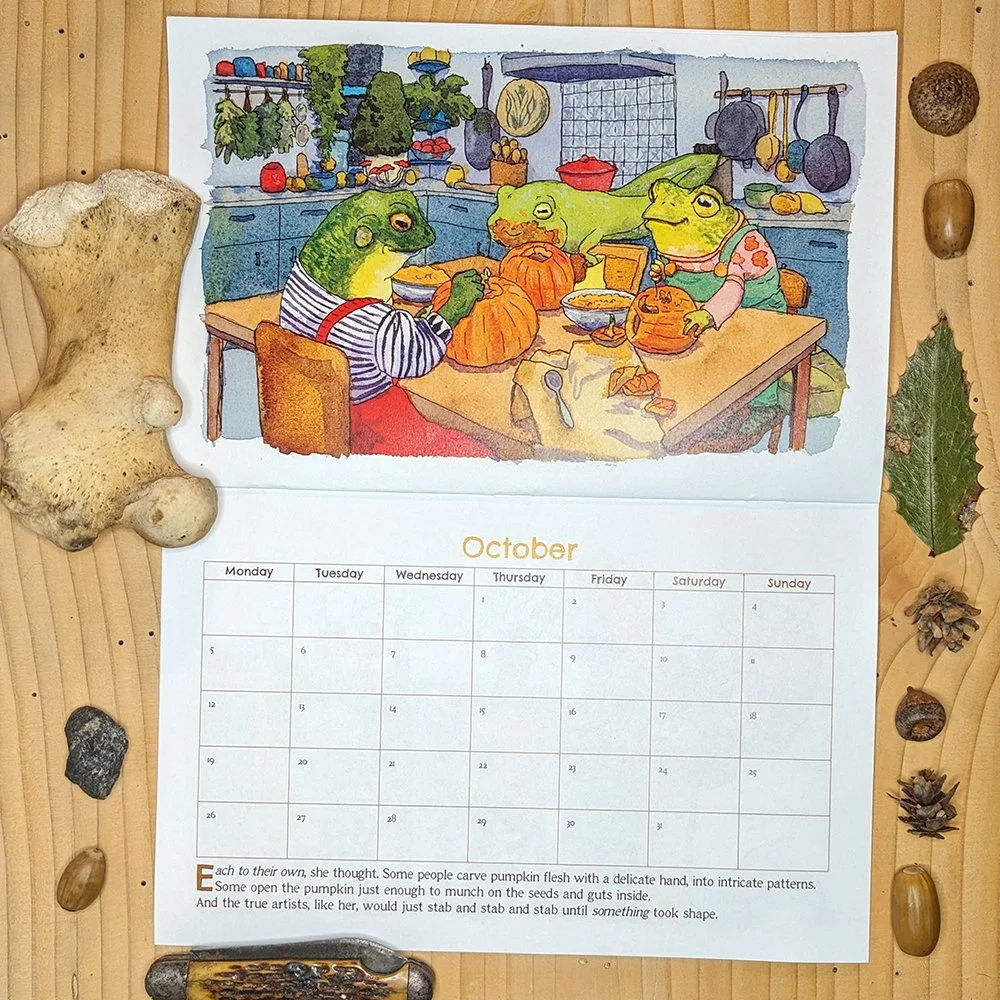 2026 Animal Women Calendar - October frog tadpole.jpg