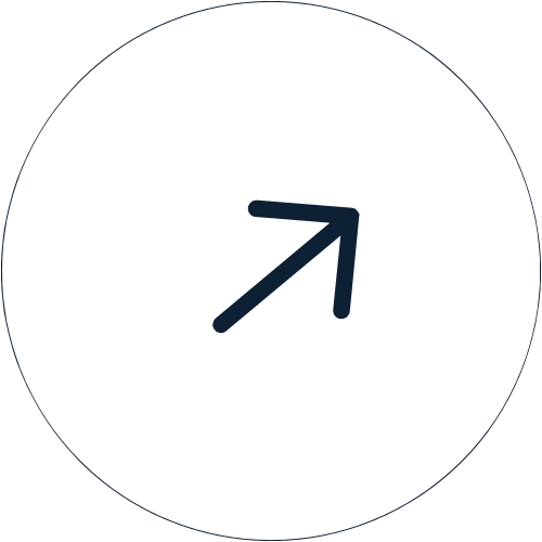 An arrow pointing diagonally upward to the right inside a black circle with a blue outline.