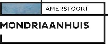 Image of a sign with a blue top section, the word '&AMERSFOORT' and 'MONDRIANHUIS' written below