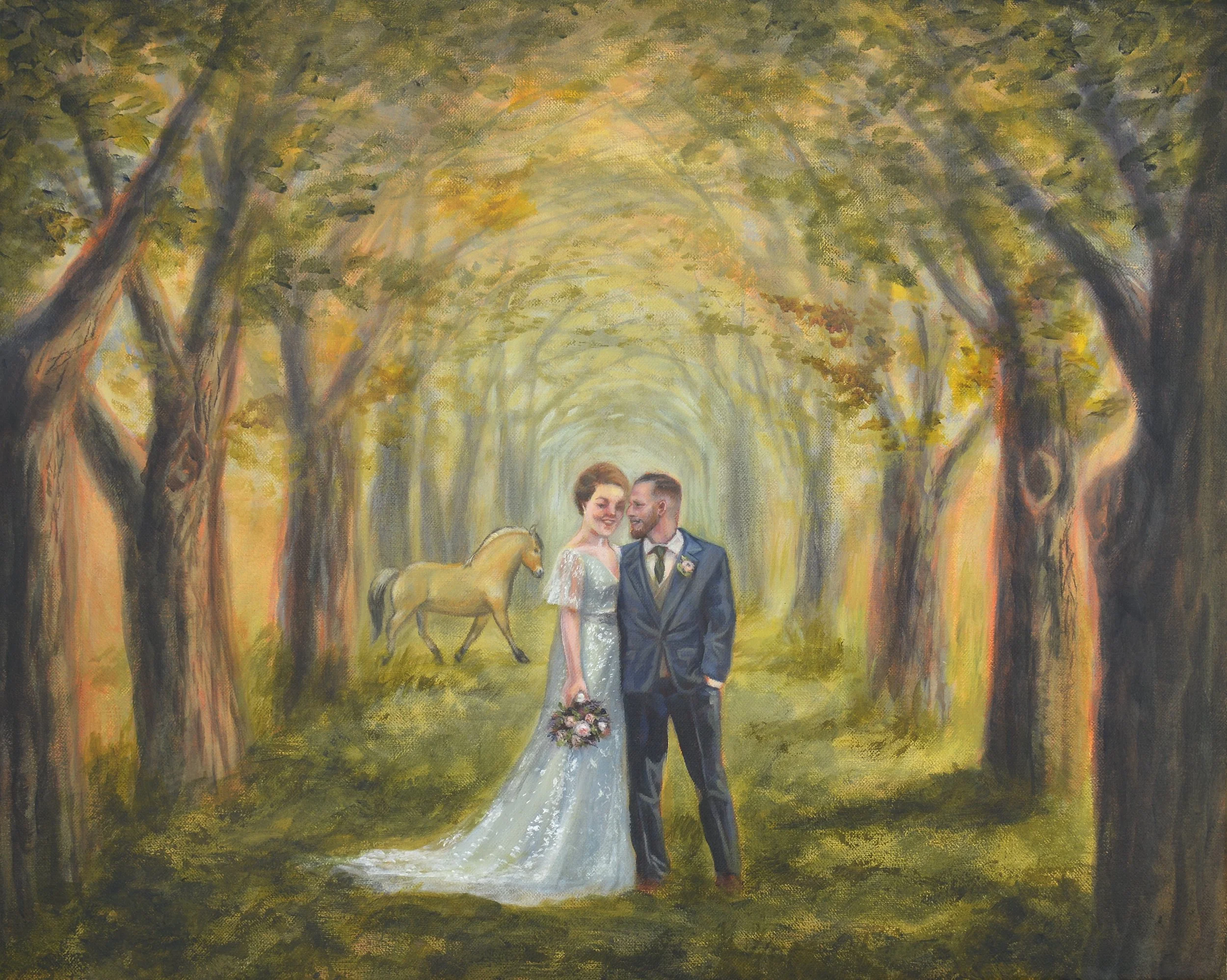 Making a unique Painting based on many Wedding Photos