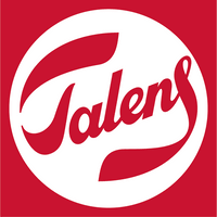 Talens logo in red text inside a white circular background