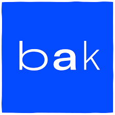 Blue square logo with the white lowercase letters 'bak'.