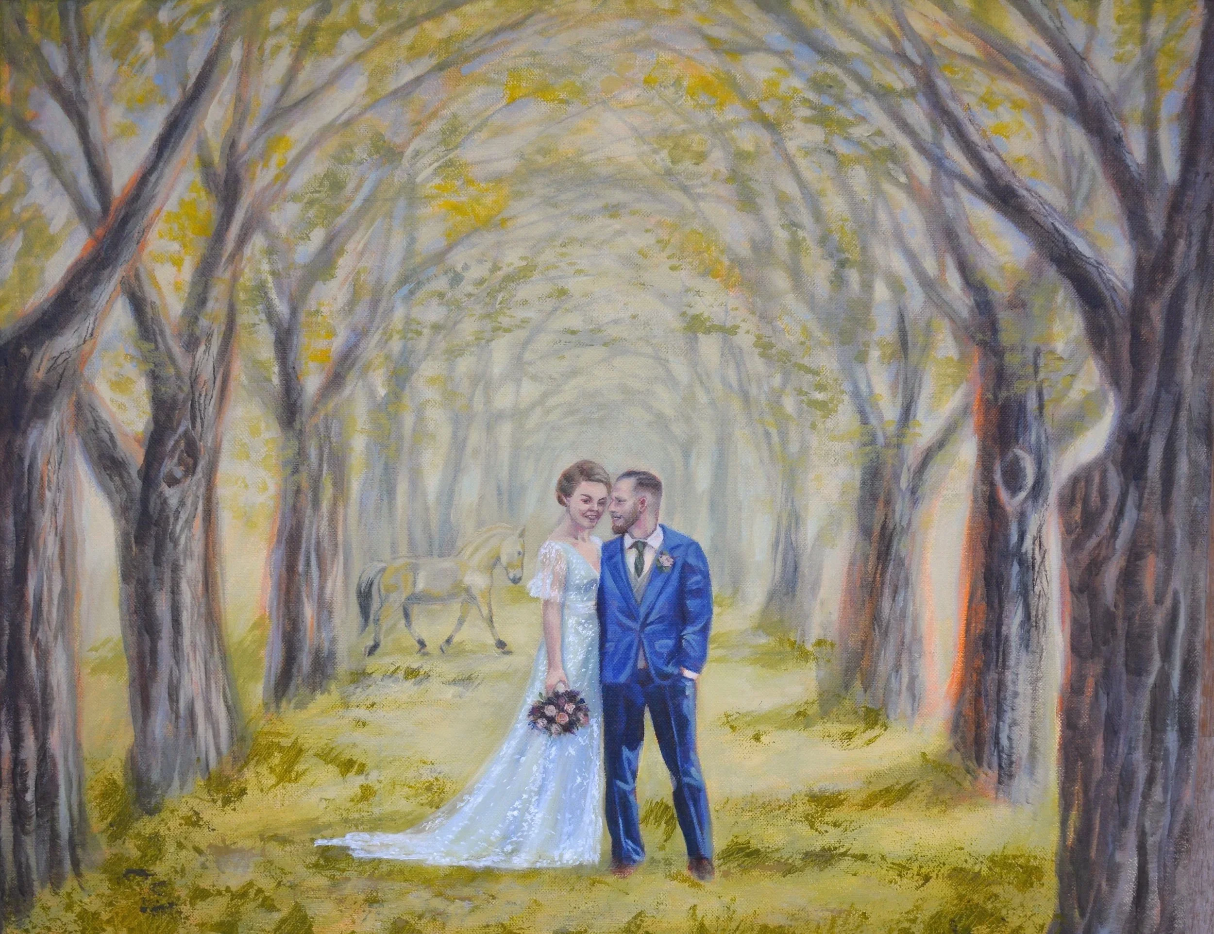 A bride and a groom in Mariënwaerdt. November 2025.