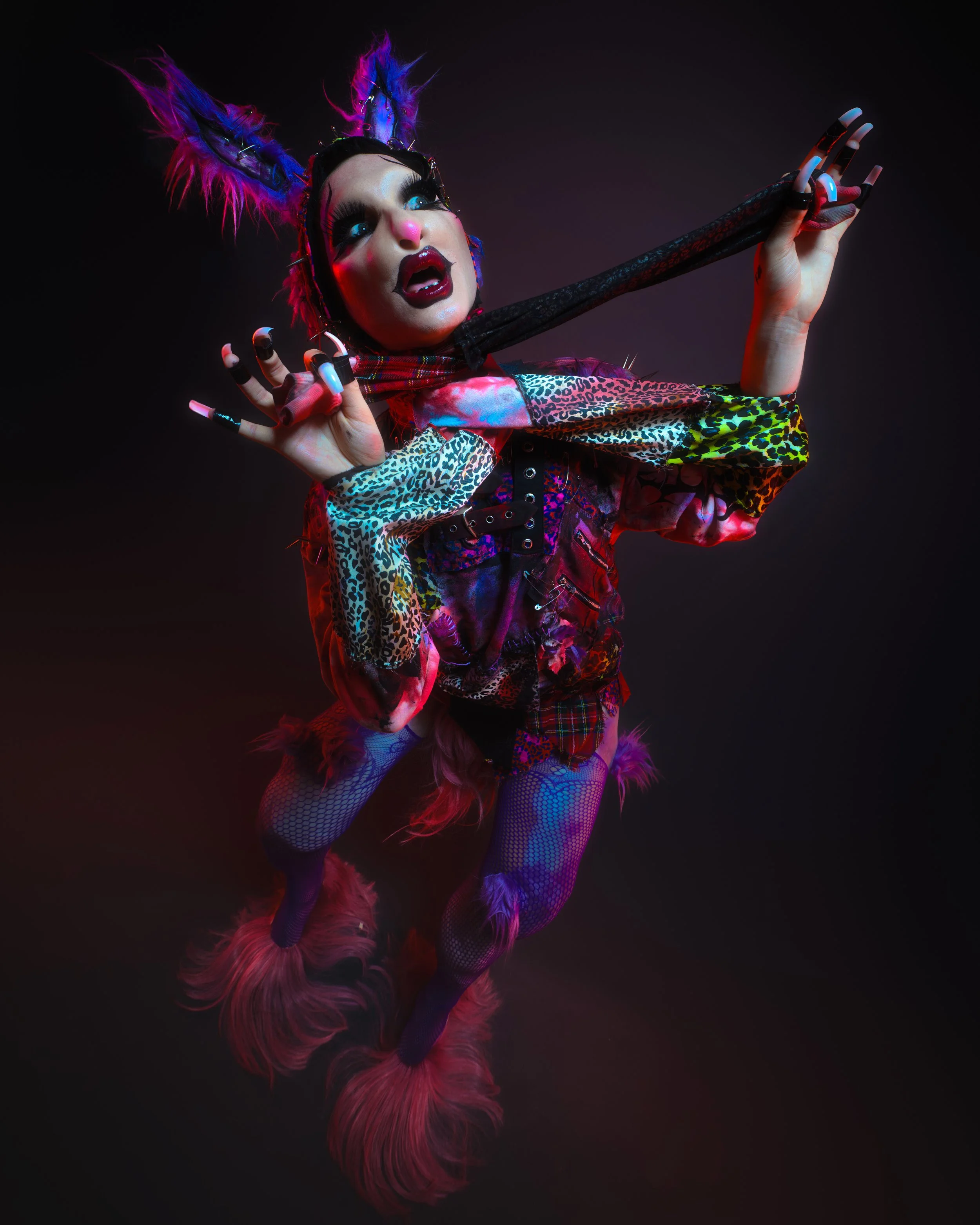 Narcotik Drag Artist Performer, bunny rabbit prosthetic application photoshoot, Bristol, Makeup, artist,