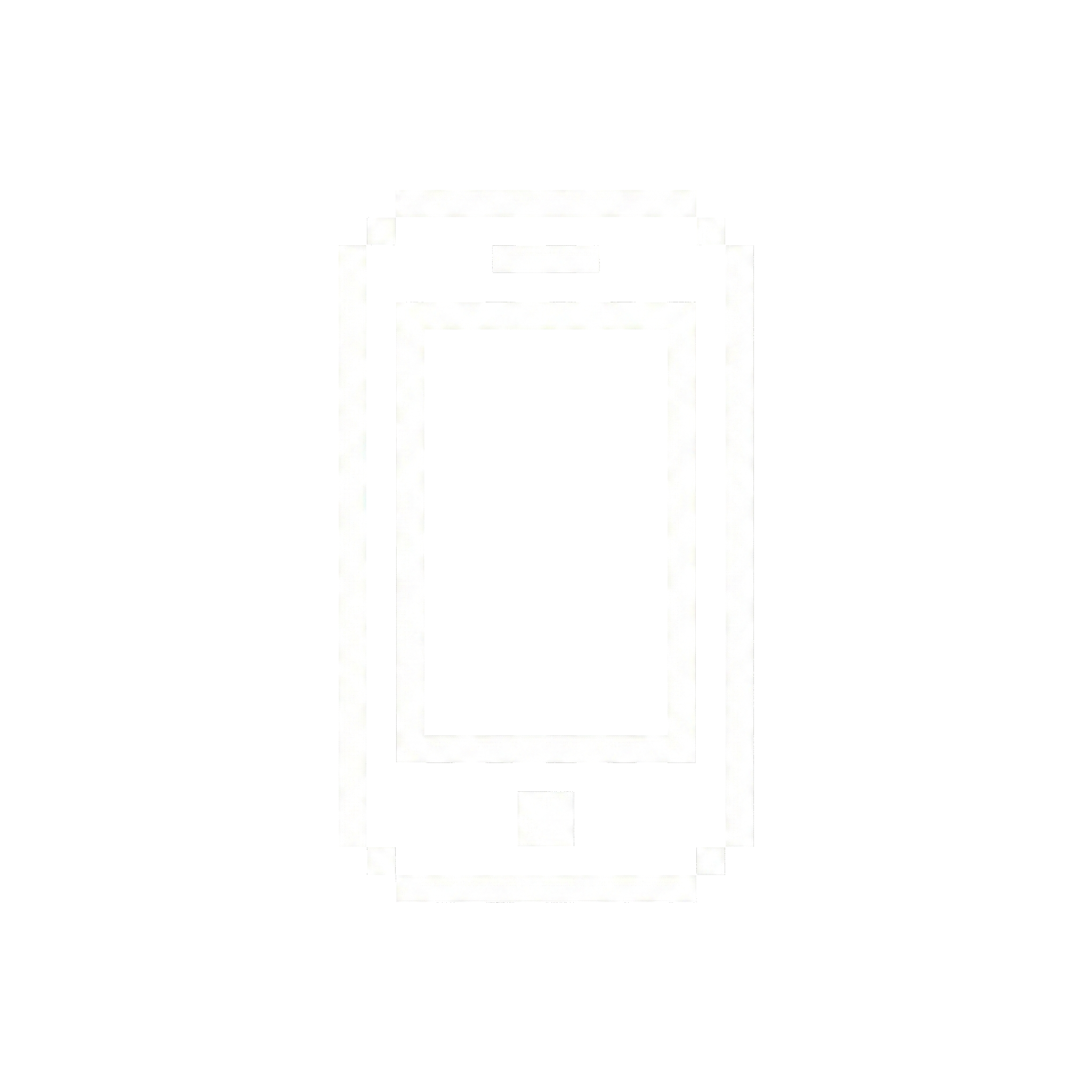 Floor plan drawing of a small structure with an entrance door, a bench, and an open area, possibly a tiny house or shed.