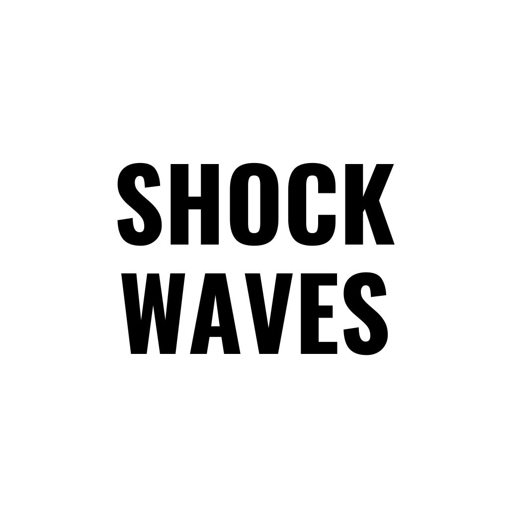 Black text on white background that reads "SHOCK WAVES."