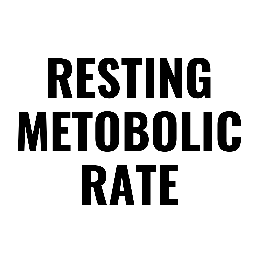 Text image reading 'Resting Metabolic Rate' in bold black letters on a white background.