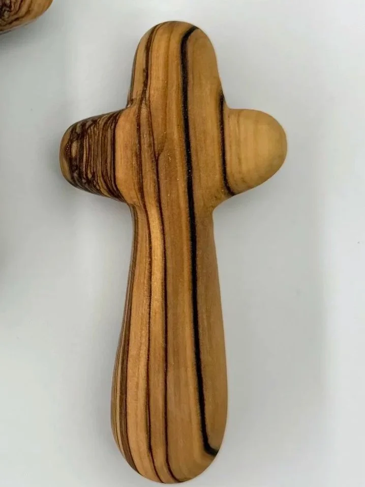 Olive wood hand cross