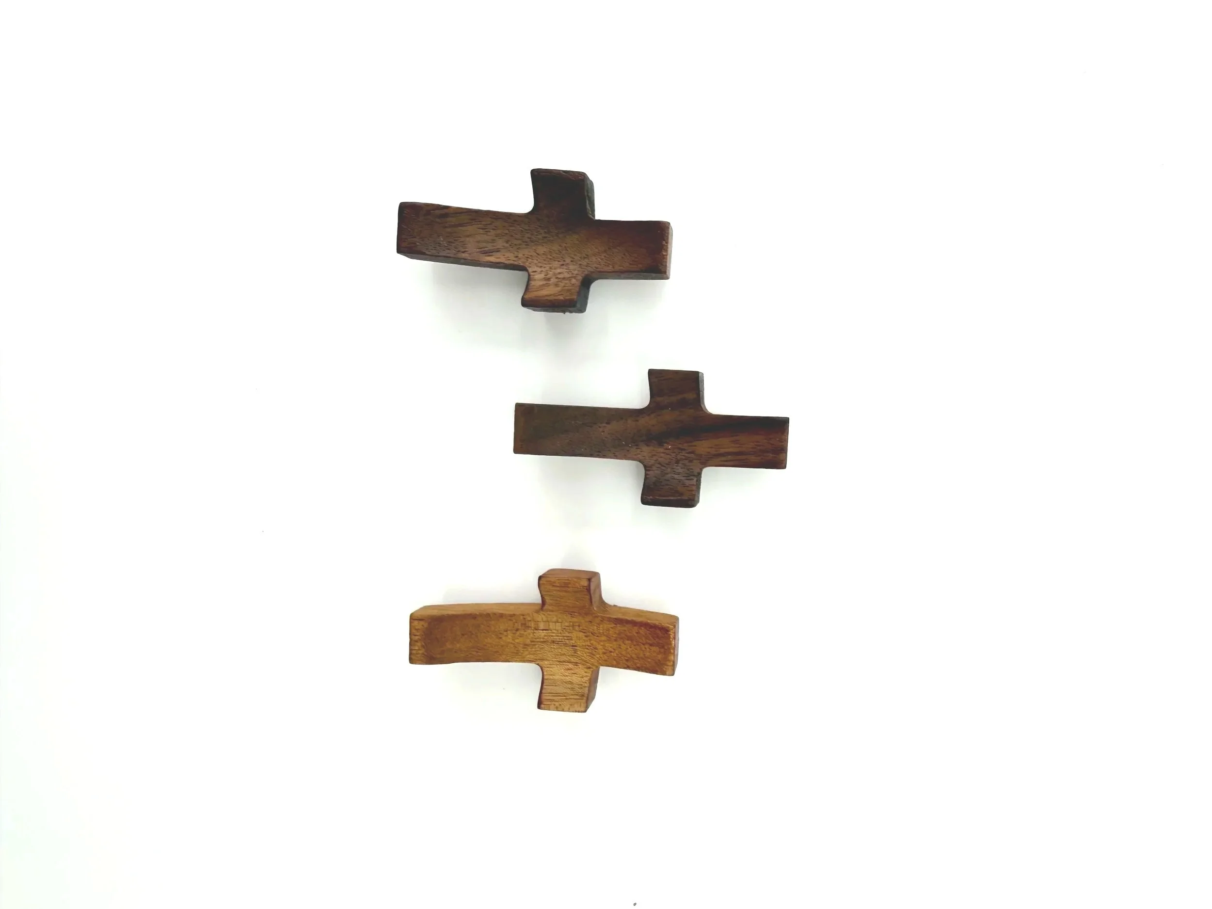 Walnut Hand prayer Cross