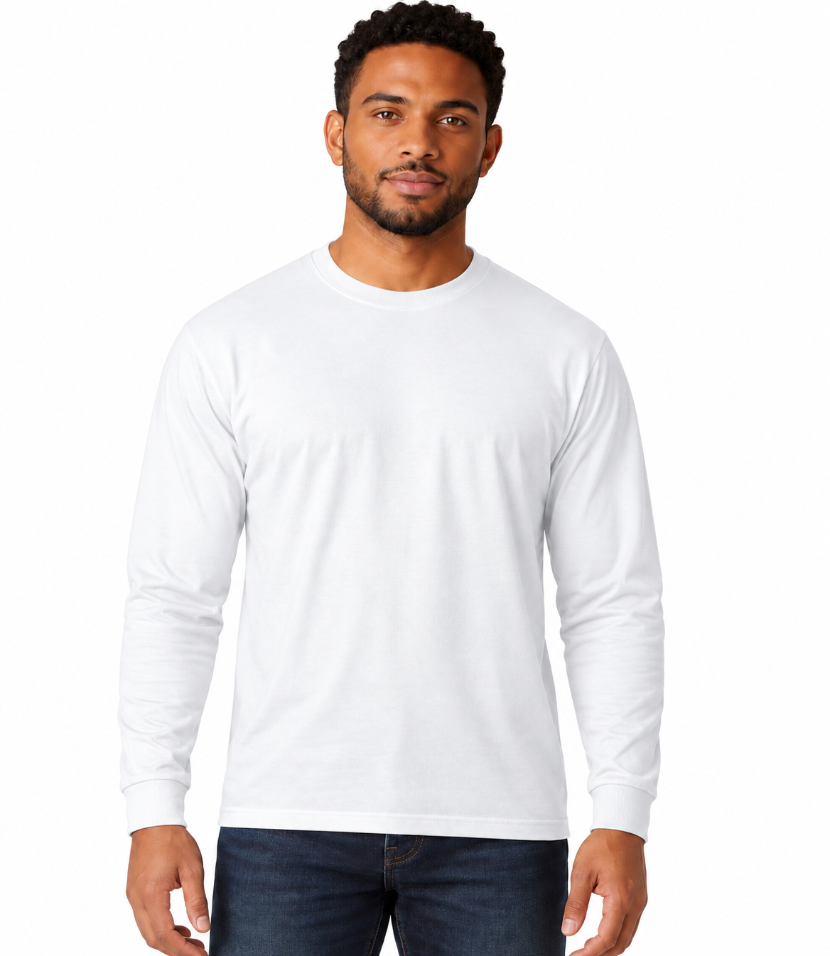 White Long-Sleeve Shirt Studio Portrait.png