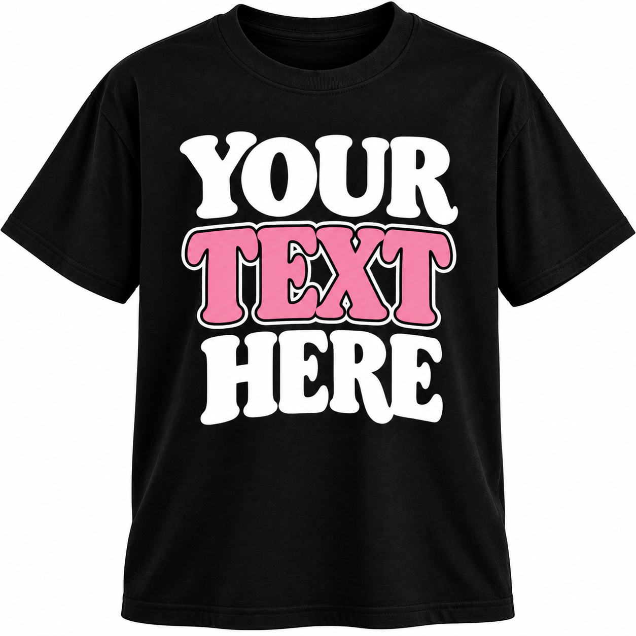 Black T-Shirt Mockup with Retro Text.png