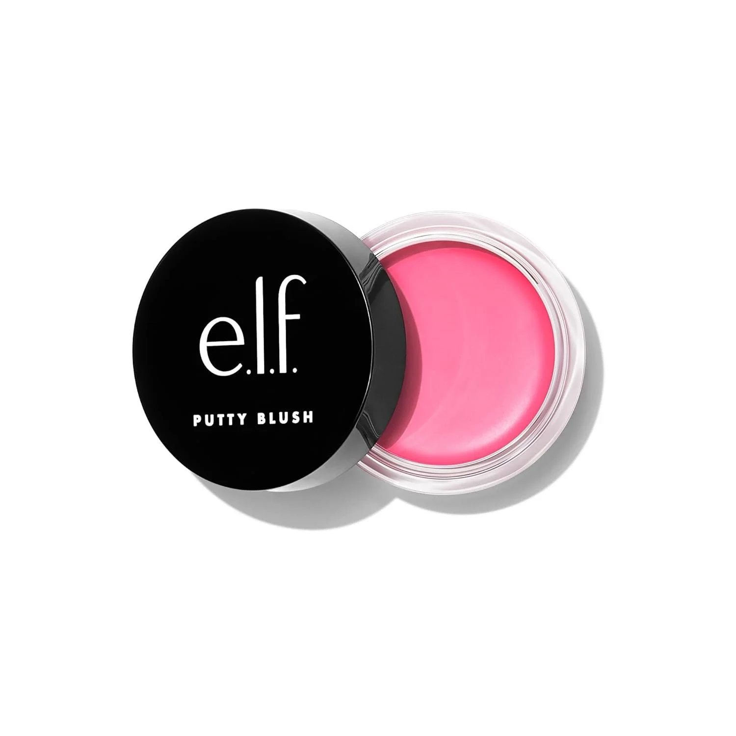 Pink Putty Blush in a small round container with a black lid marked 'e.l.f. PUTTY BLUSH'