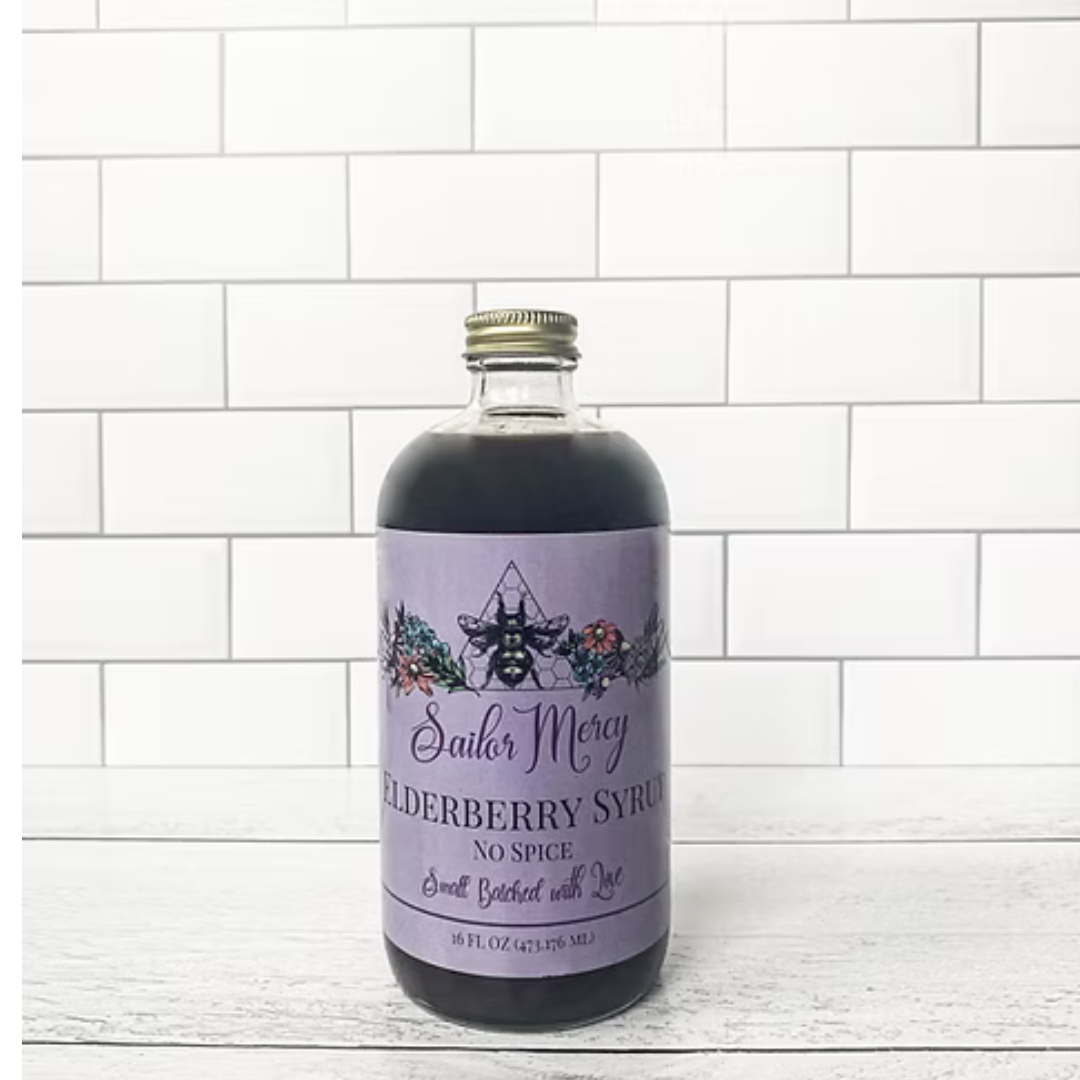 No Spice Elderberry Syrup with Raw Honey | Organic Immune Support