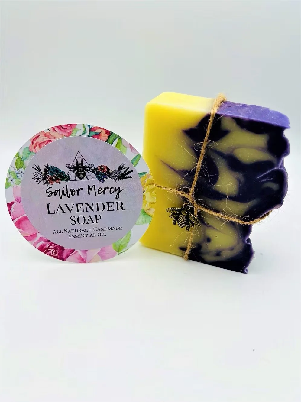 Handmade lavender goat milk soap by Sailor Mercy natural small batch soap for gentle skin care