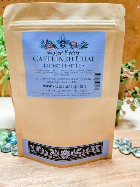 Loose leaf black tea chai blend with cinnamon, ginger, and cardamom
