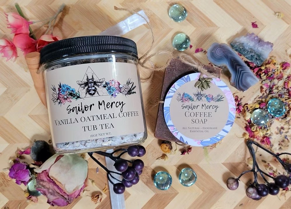 Gift Set Tub Tea & Soap | Herbal Bath Soak + Natural Self-Care Bundle