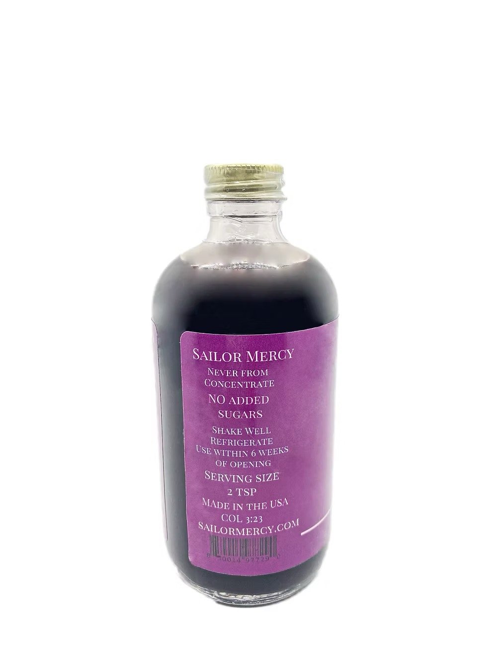 unsweetened elderberry juice bottle small batch wellness product