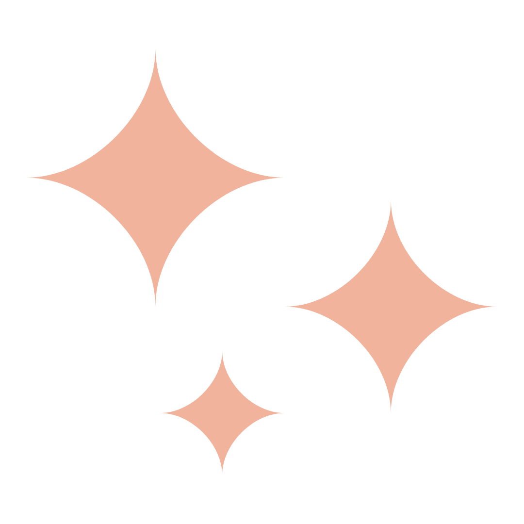 Four sparkling star designs in black and blush pink colors.