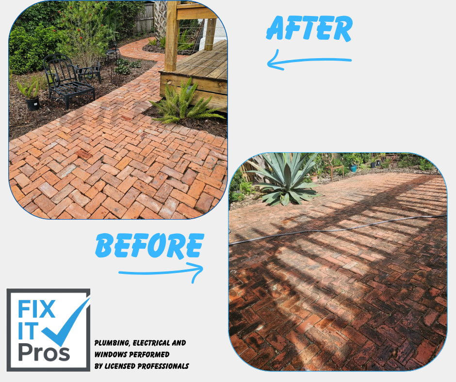 Paves cleaned before and after